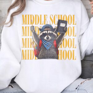 Middle School Raccoon Back to School Tee Funny First Day of School Gift for Teachers
