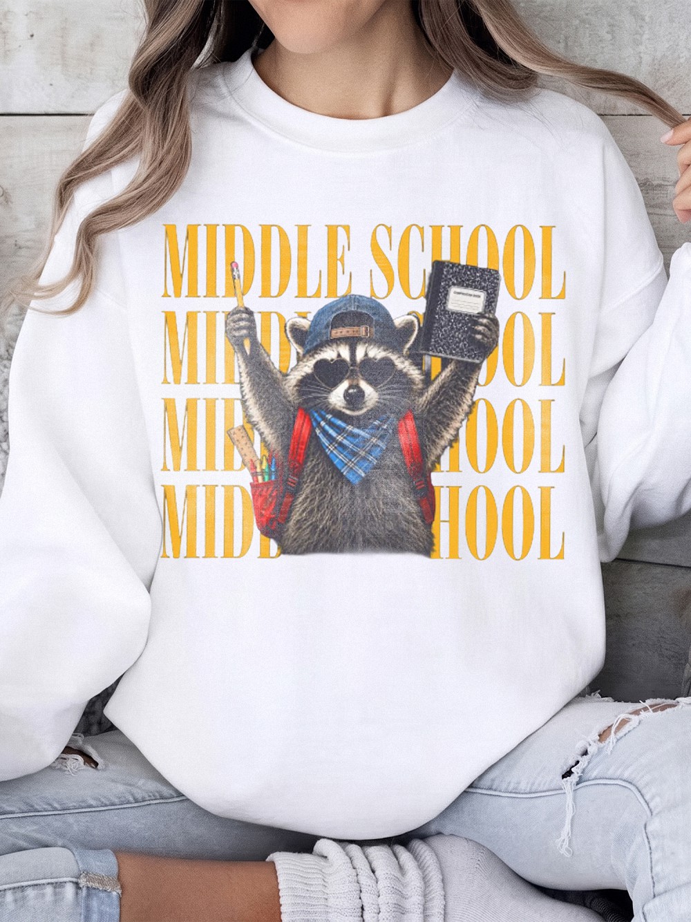 Middle School Raccoon Back to School Tee Funny First Day of School Gift for Teachers