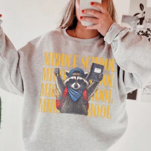 Middle School Raccoon Back to School Tee Funny First Day of School Gift for Teachers