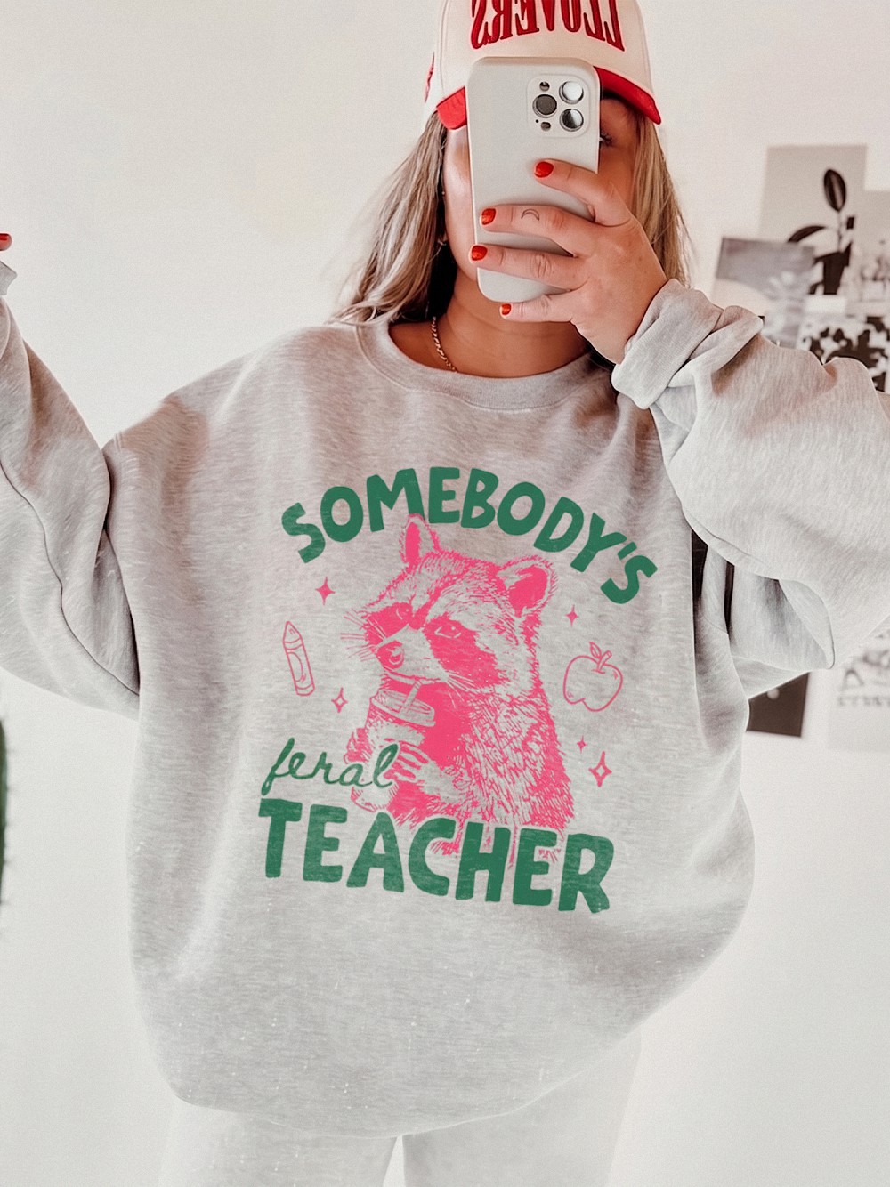 Somebody's Feral Teacher Tee Funny Back to School Shirt for Women