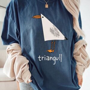 Triangull Funny Seagull Pun Tee Minimalist Geometric Bird Graphic Shirt