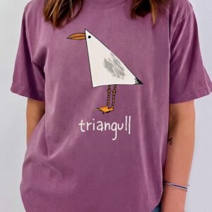 Triangull Funny Seagull Pun Tee Minimalist Geometric Bird Graphic Shirt