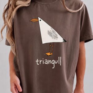 Triangull Funny Seagull Pun Tee Minimalist Geometric Bird Graphic Shirt