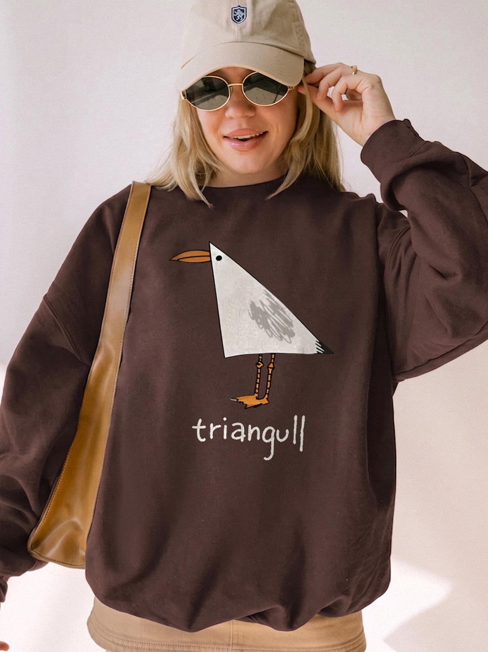 Triangull Funny Seagull Pun Tee Minimalist Geometric Bird Graphic Shirt