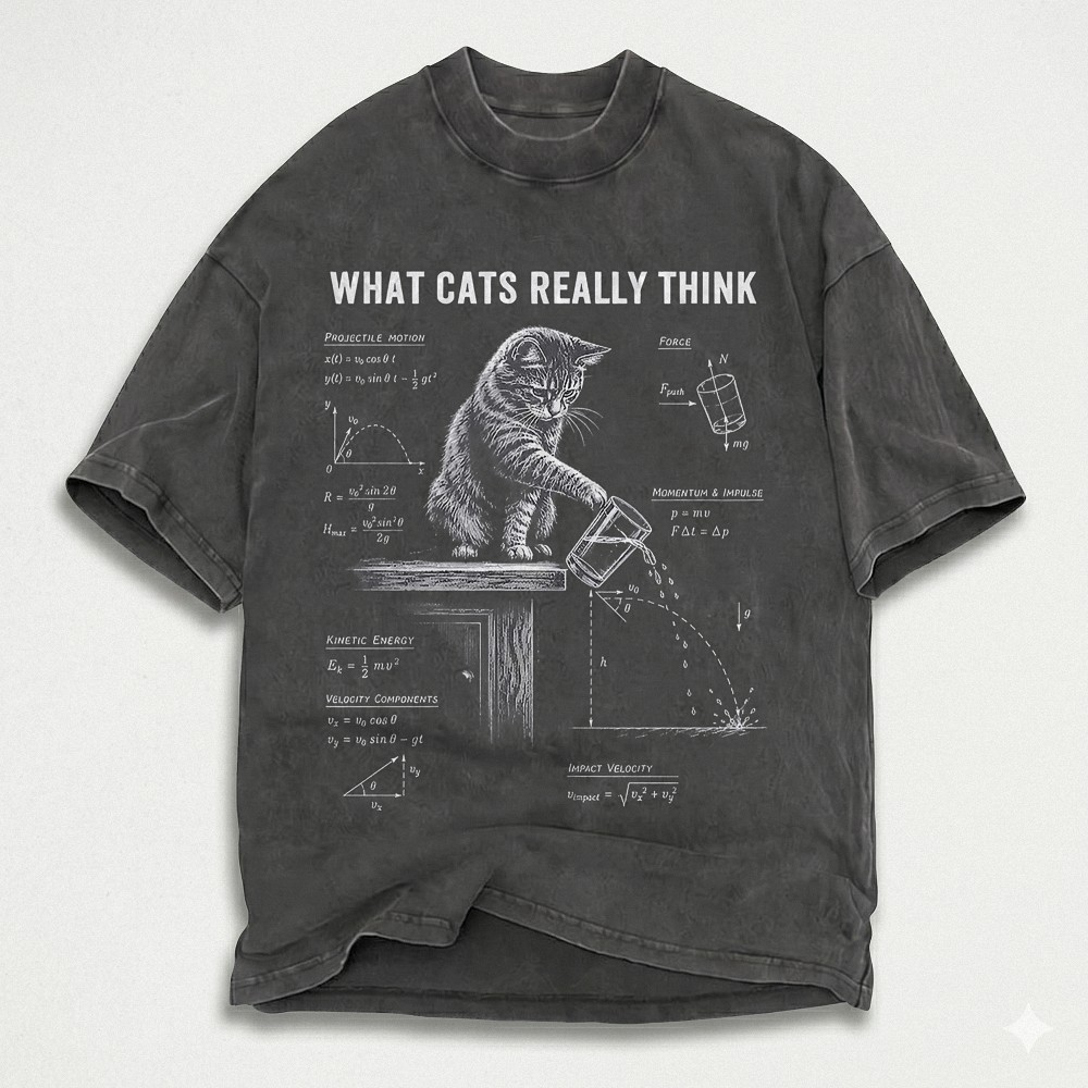 What Cats Really Think Funny Cat Physics Tee STEM Teacher Gift