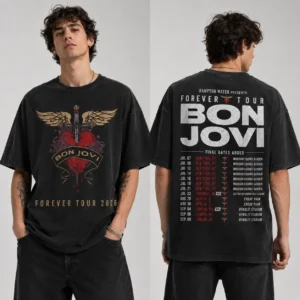 Bon Jovi Forever Tour 2026 Tee Final Dates Added Vintage Rock Concert Fan Shirt