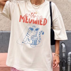 Getting MEOWIED Funny Cat Bride Tee Bachelorette Party Gift