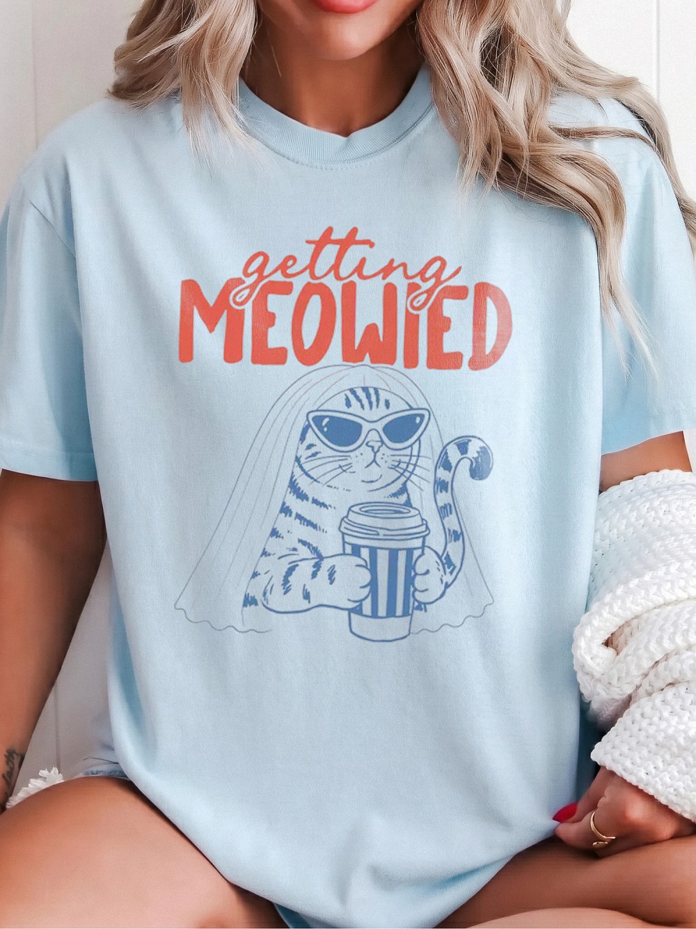 Getting MEOWIED Funny Cat Bride Tee Bachelorette Party Gift