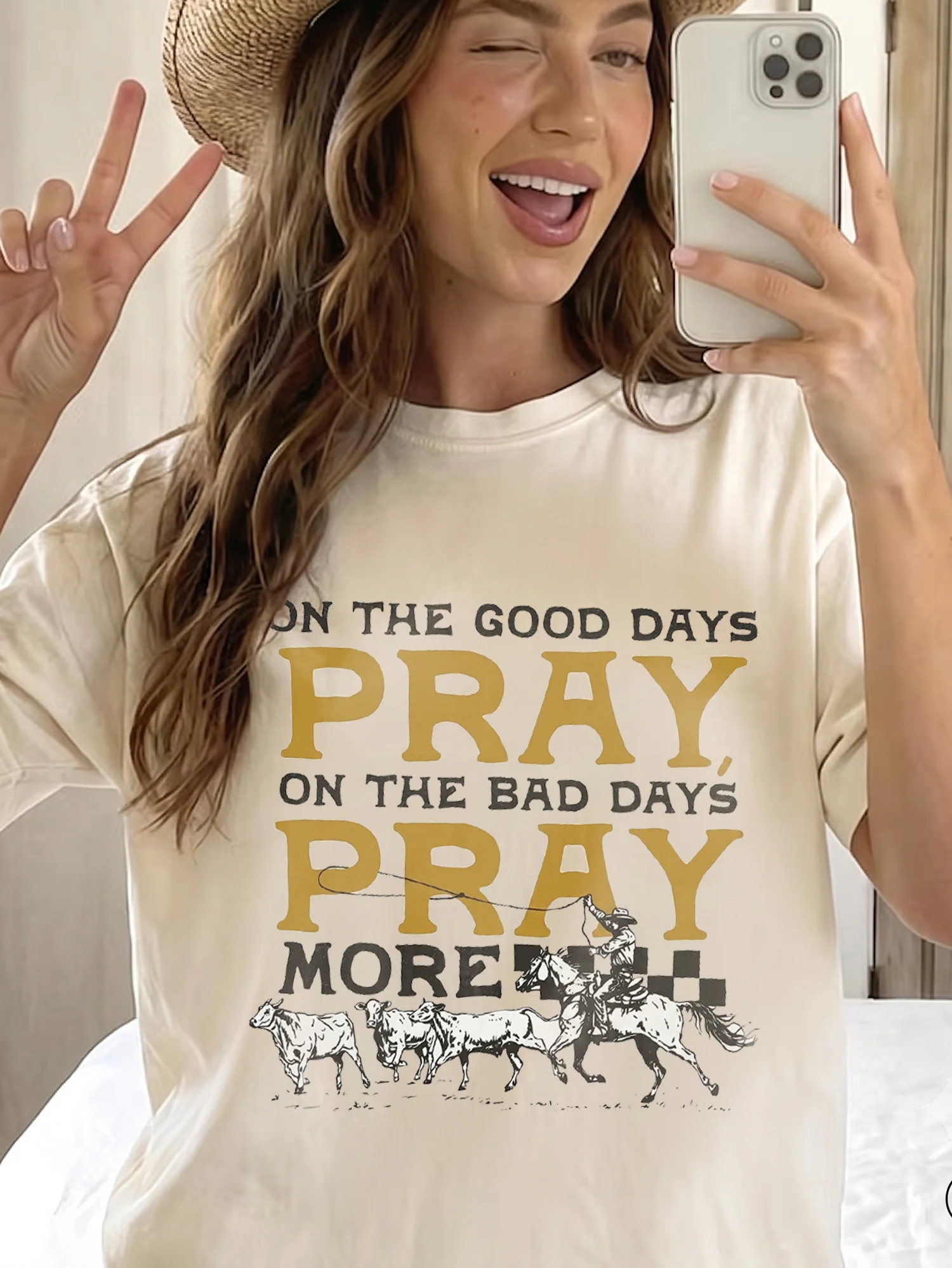 On The Good Days Pray On The Bad Days Pray More Tee Western Christian Prayer Shirt