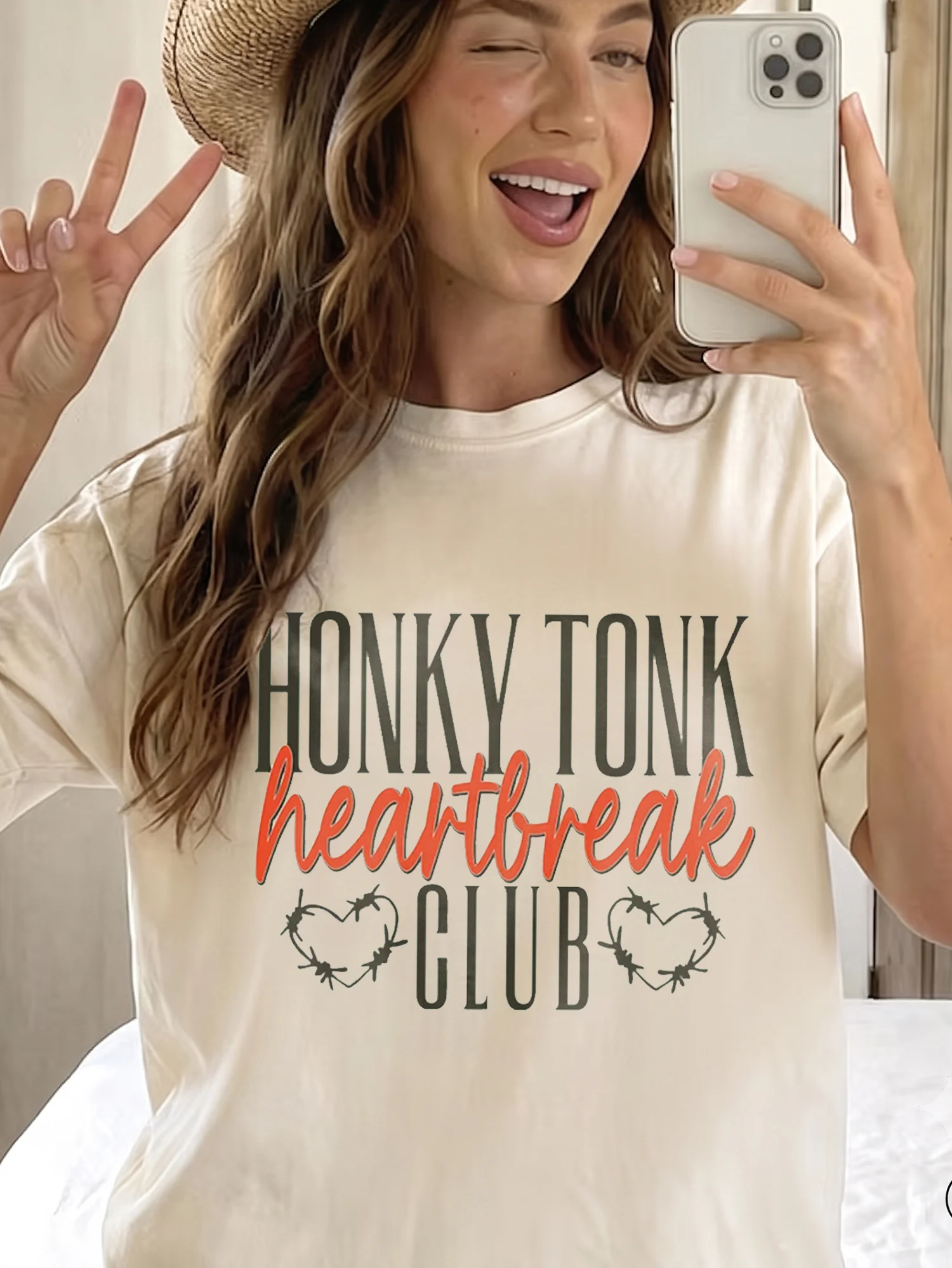 Honky Tonk Heartbreak Club Vintage Country Tee for Women
