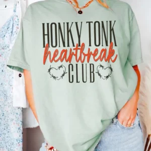 Honky Tonk Heartbreak Club Vintage Country Tee for Women