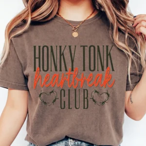 Honky Tonk Heartbreak Club Vintage Country Tee for Women