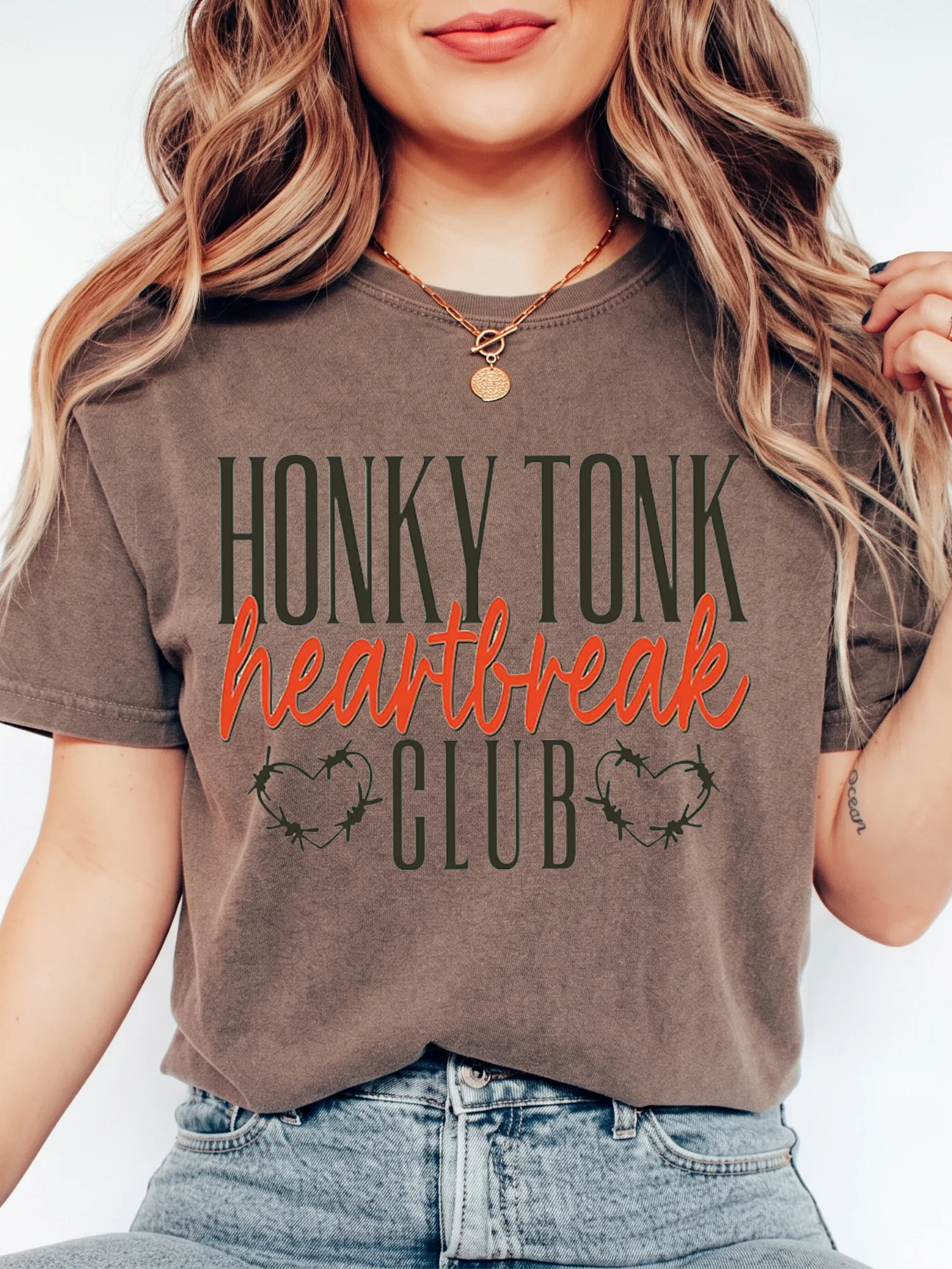 Honky Tonk Heartbreak Club Vintage Country Tee for Women