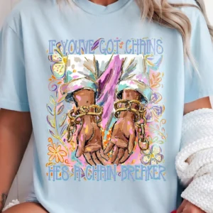 Chain Breaker Christian Tee Jesus Breaking Chains Faith Shirt for Women