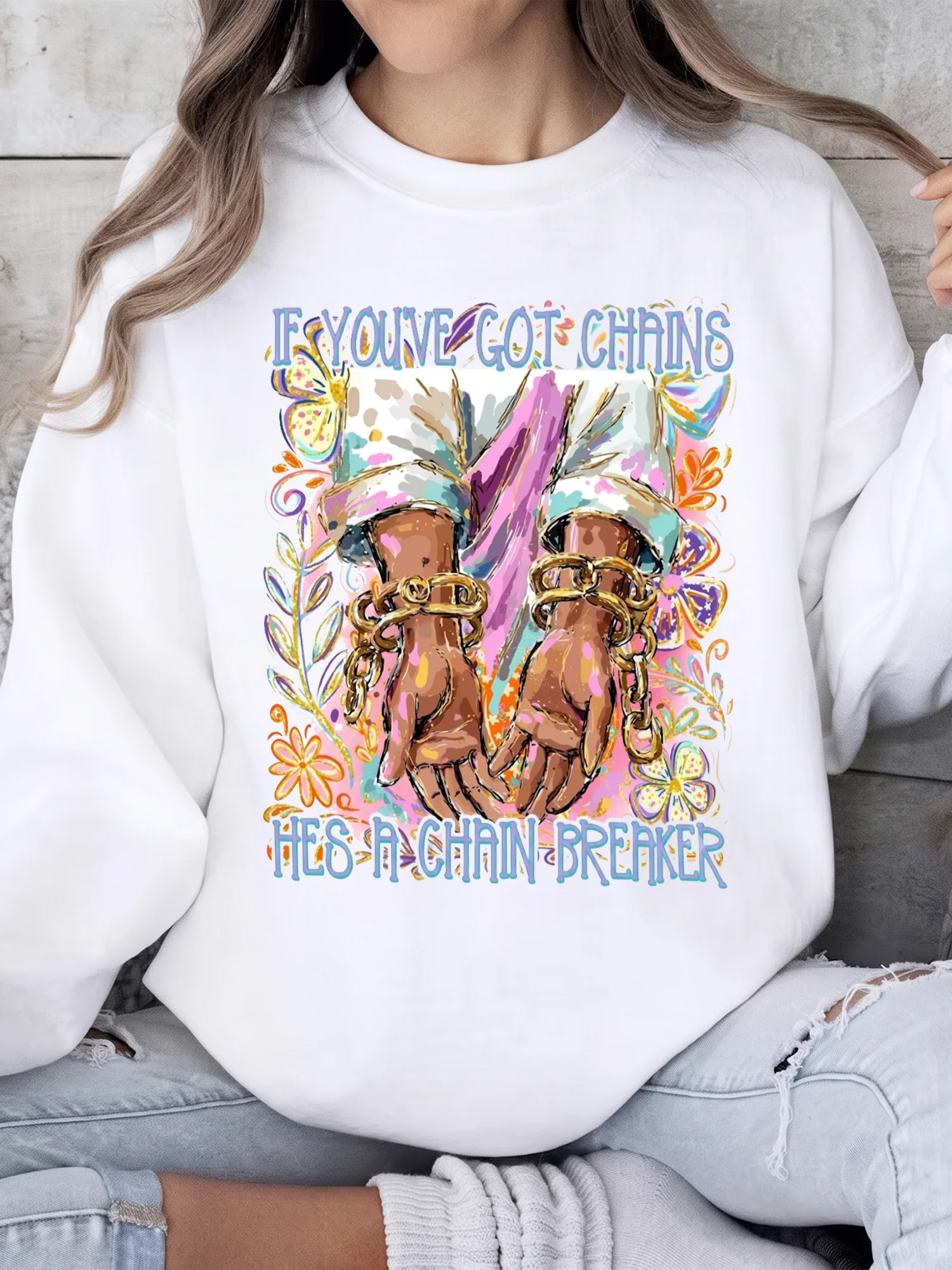 Chain Breaker Christian Tee Jesus Breaking Chains Faith Shirt for Women