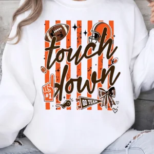 Football Game Day Touchdown Fan Tee Go Team Tailgate Shirt for Women