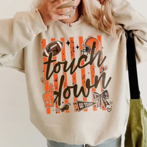 Football Game Day Touchdown Fan Tee Go Team Tailgate Shirt for Women