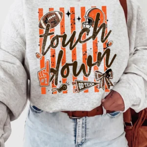 Football Game Day Touchdown Fan Tee Go Team Tailgate Shirt for Women