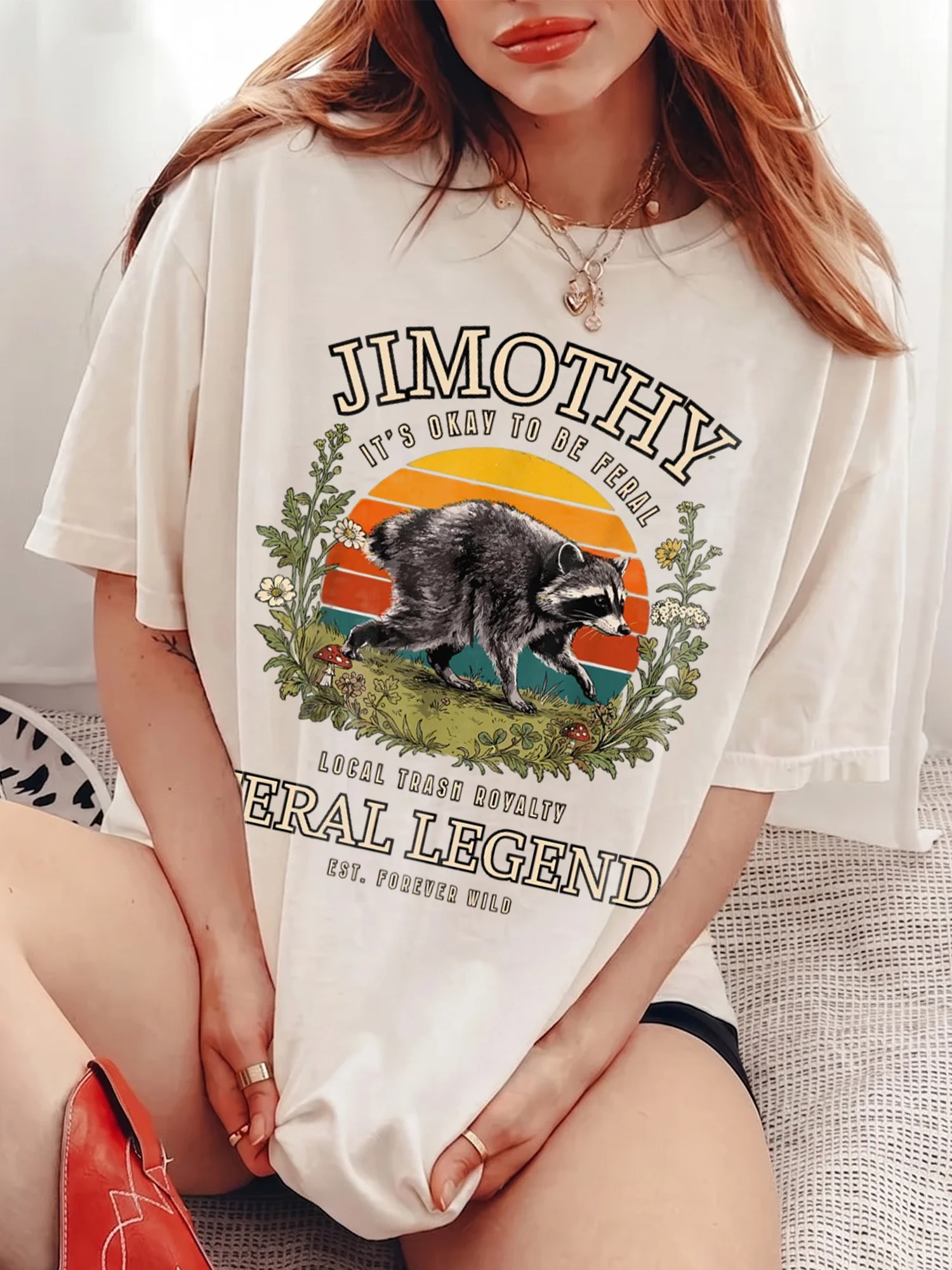Feral Raccoon Custom Name Tee Local Trash Royalty Chaotic Humor Graphic Shirt