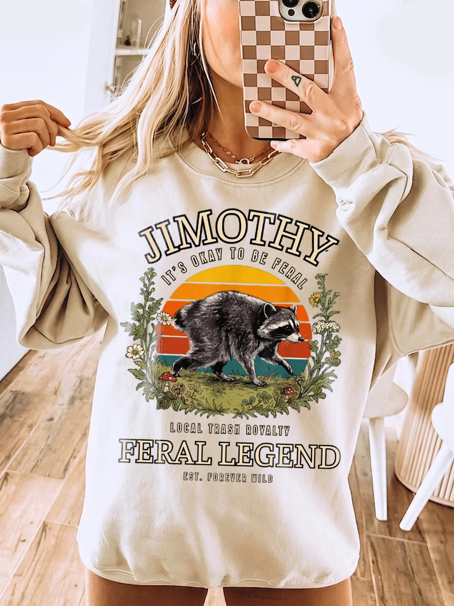 Feral Raccoon Custom Name Tee Local Trash Royalty Chaotic Humor Graphic Shirt
