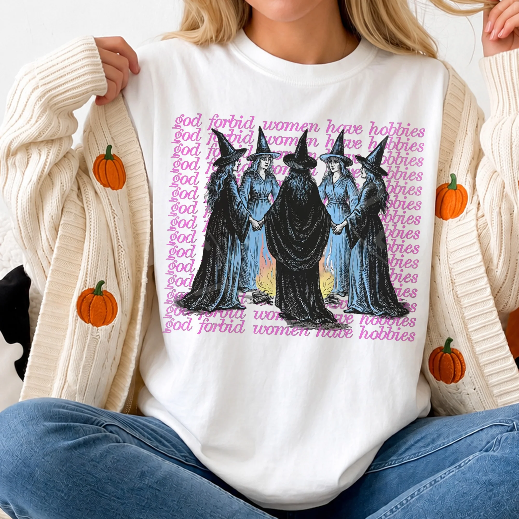 God Forbid Women Have Hobbies Witchy Tee Sarcastic Halloween Shirt
