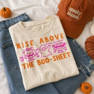 Halloween Kindness Spooky Season Tee Rise Above The Boo Sheet Fall Teacher Shirt