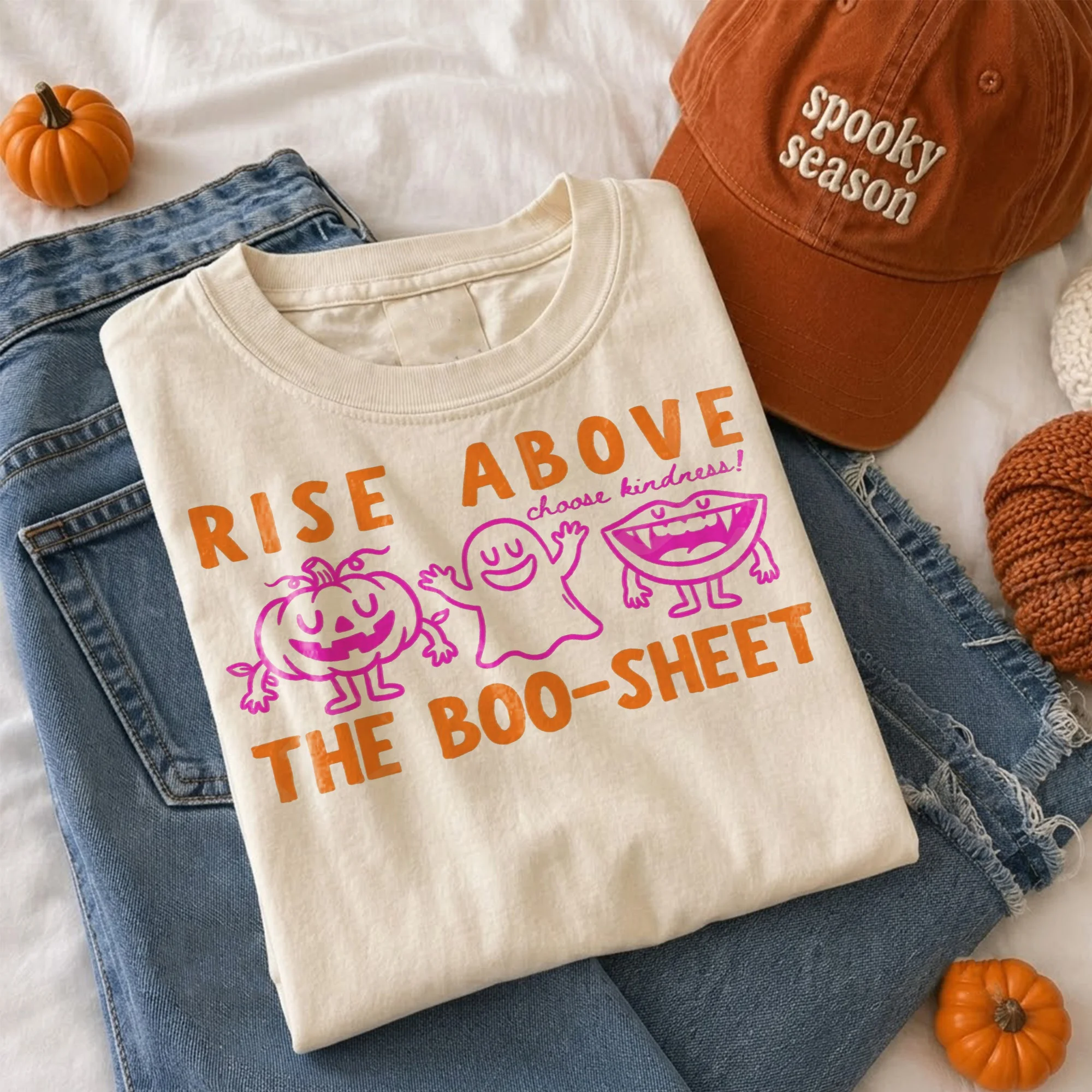Halloween Kindness Spooky Season Tee Rise Above The Boo Sheet Fall Teacher Shirt