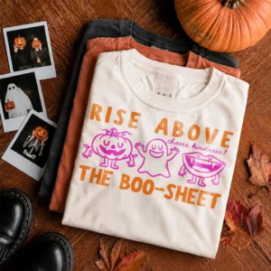 Halloween Kindness Spooky Season Tee Rise Above The Boo Sheet Fall Teacher Shirt