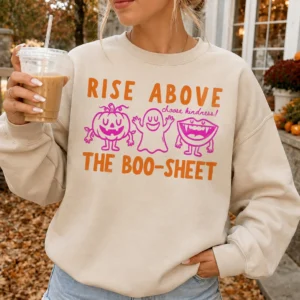 Halloween Kindness Spooky Season Tee Rise Above The Boo Sheet Fall Teacher Shirt