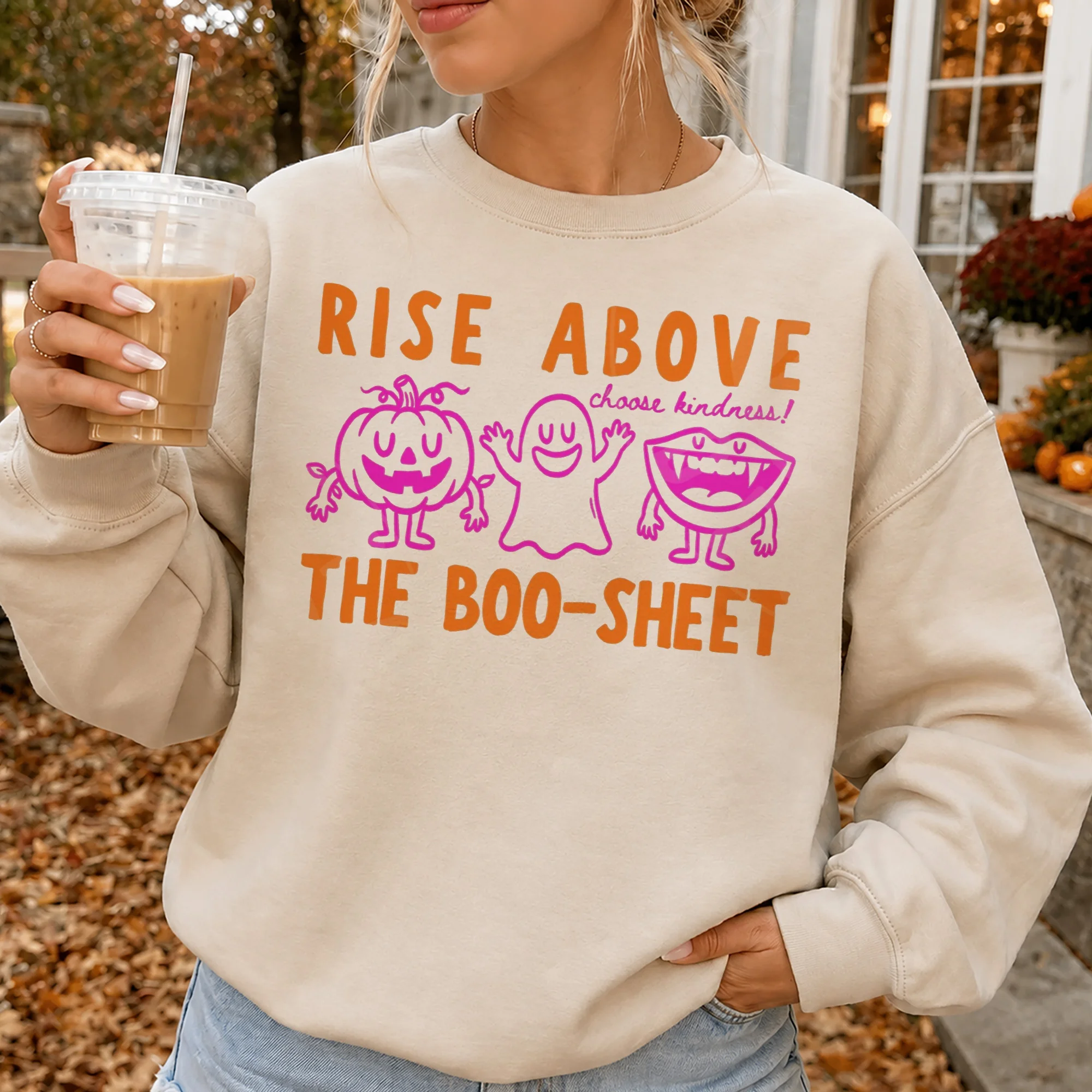 Halloween Kindness Spooky Season Tee Rise Above The Boo Sheet Fall Teacher Shirt