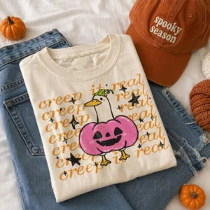Creep It Real Goose Pumpkin Costume Halloween Tee Cute Spooky Season Shirt