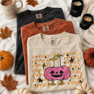 Creep It Real Goose Pumpkin Costume Halloween Tee Cute Spooky Season Shirt