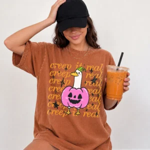 Creep It Real Goose Pumpkin Costume Halloween Tee Cute Spooky Season Shirt