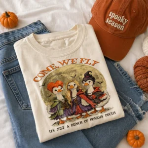 Come We Fly Hocus Pocus Tee Funny Sanderson Sisters Duck Halloween Shirt