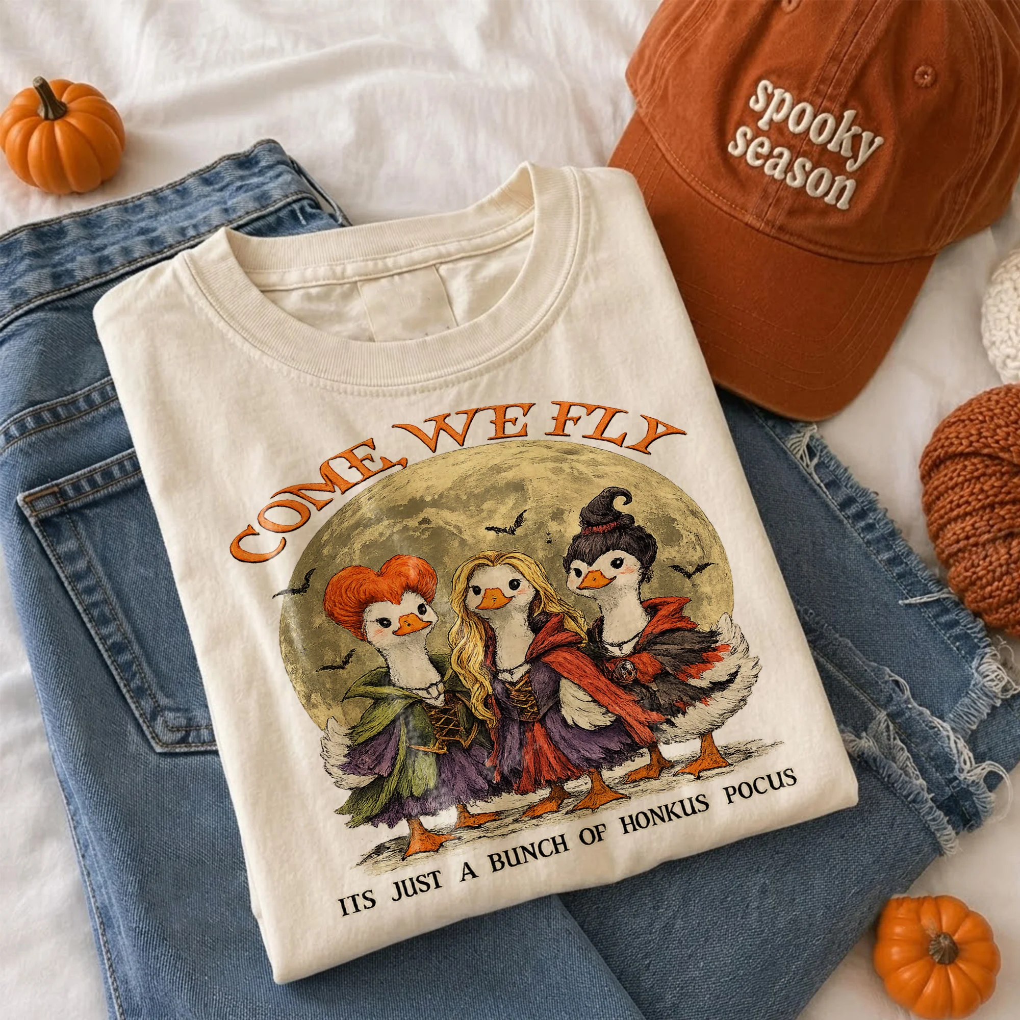 Come We Fly Hocus Pocus Tee Funny Sanderson Sisters Duck Halloween Shirt
