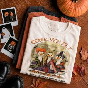 Come We Fly Hocus Pocus Tee Funny Sanderson Sisters Duck Halloween Shirt