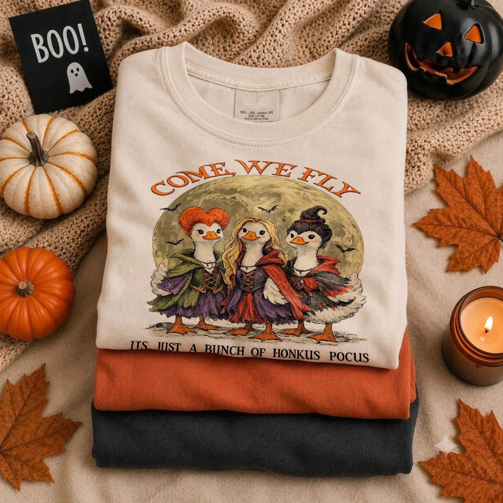 Come We Fly Hocus Pocus Tee Funny Sanderson Sisters Duck Halloween Shirt