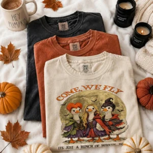 Come We Fly Hocus Pocus Tee Funny Sanderson Sisters Duck Halloween Shirt