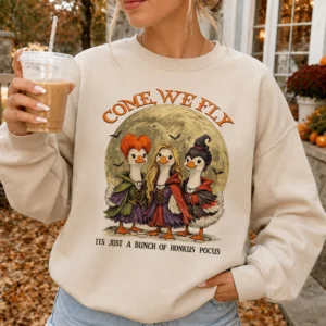 Come We Fly Hocus Pocus Tee Funny Sanderson Sisters Duck Halloween Shirt