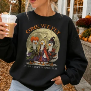 Come We Fly Hocus Pocus Tee Funny Sanderson Sisters Duck Halloween Shirt