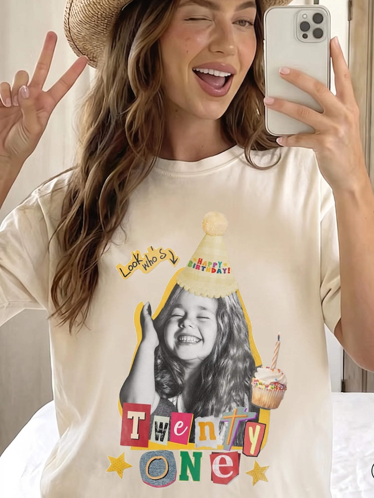 Look Who's Happy Birthday Tee Personalized Custom Photo Shirt
