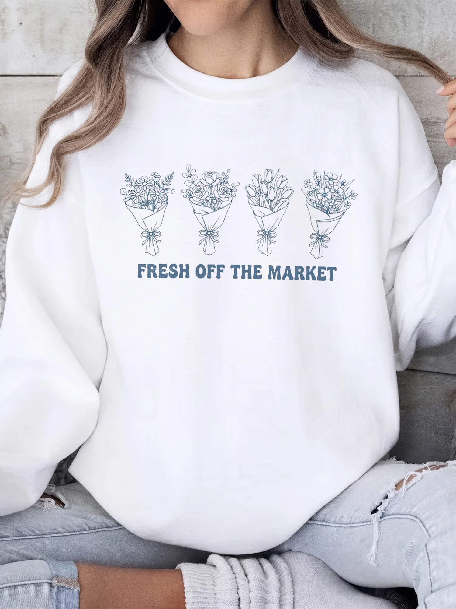 Fresh Off The Market Floral Bouquet Tee Bachelorette Shirt For Women