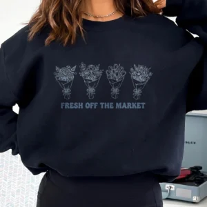 Fresh Off The Market Floral Bouquet Tee Bachelorette Shirt For Women