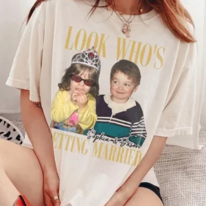 Look Who's Getting Married Custom Photo Tee Engagement Gift Shirt