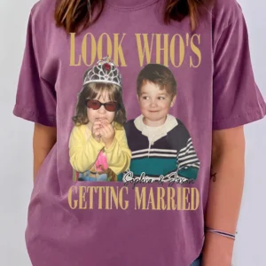 Look Who's Getting Married Custom Photo Tee Engagement Gift Shirt