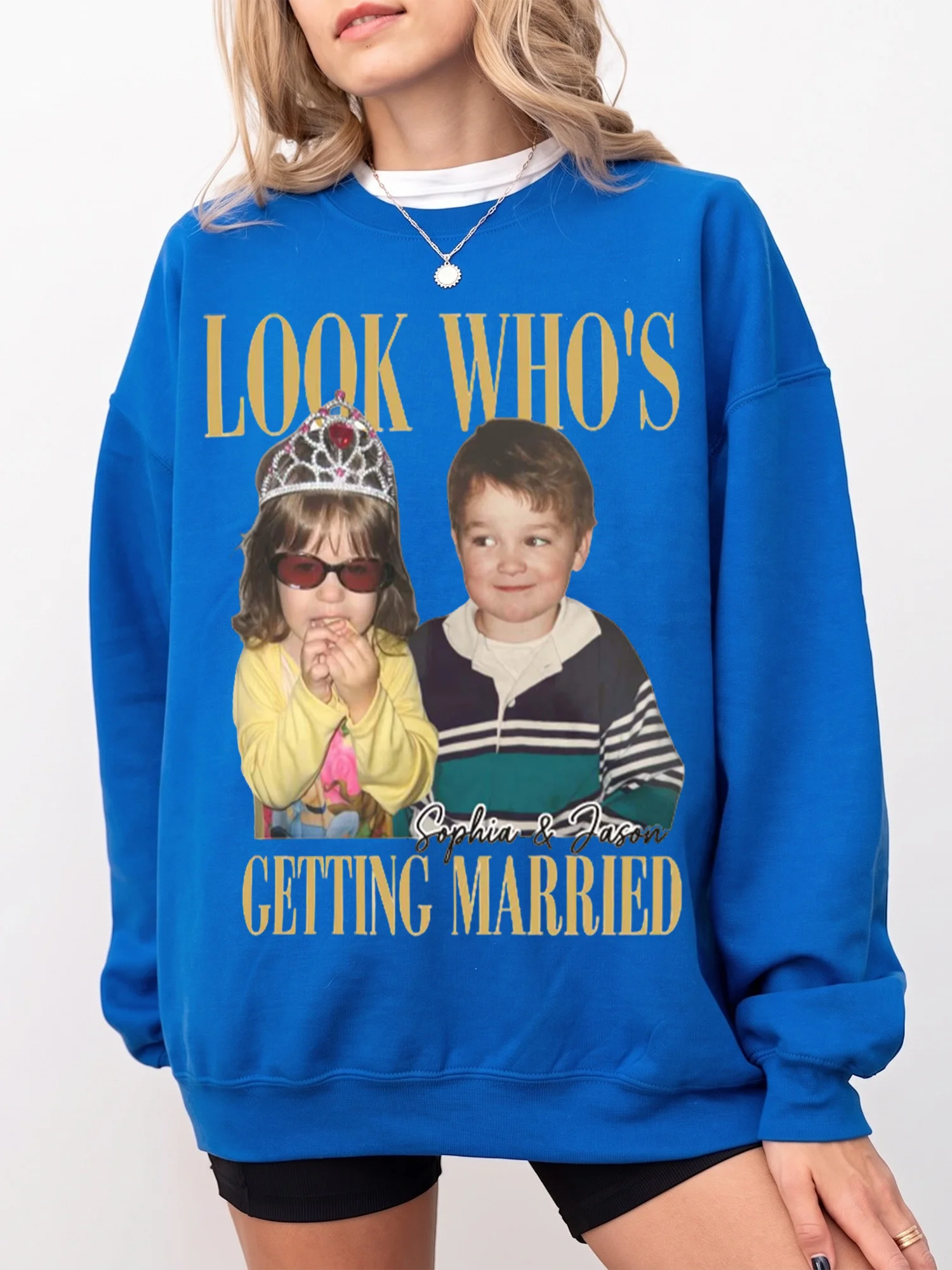 Look Who's Getting Married Custom Photo Tee Engagement Gift Shirt