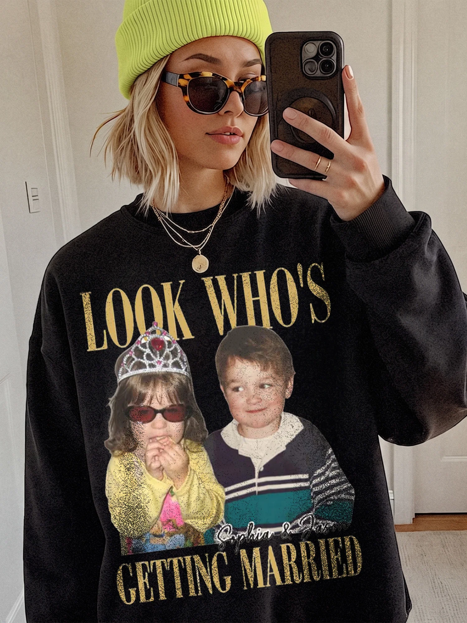 Look Who's Getting Married Custom Photo Tee Engagement Gift Shirt
