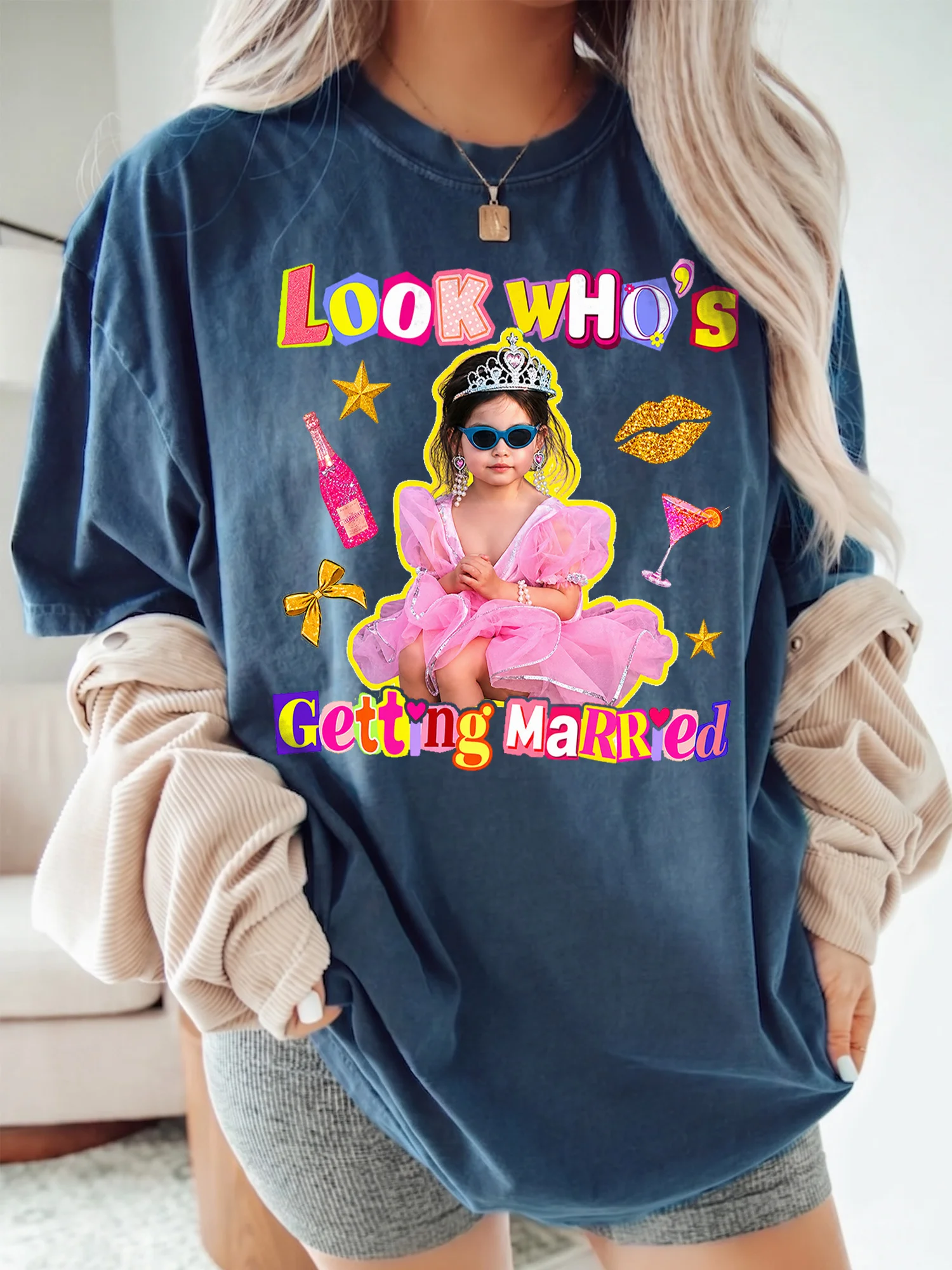 Look Who's Getting Married Custom Bride Photo Tee for Bachelorette Party
