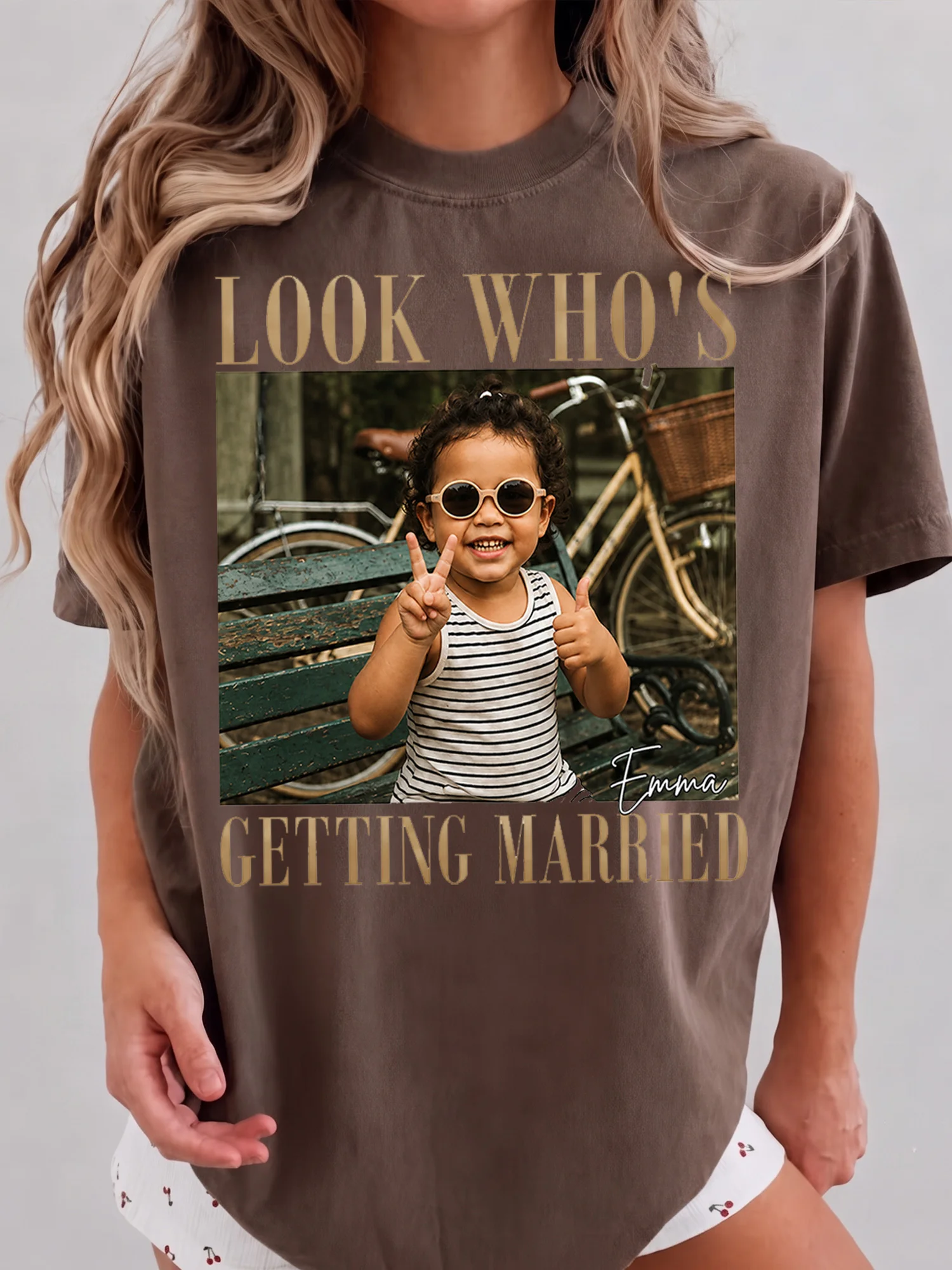 Look Who's Getting Married Custom Photo Tee Personalized Engagement Party Shirt