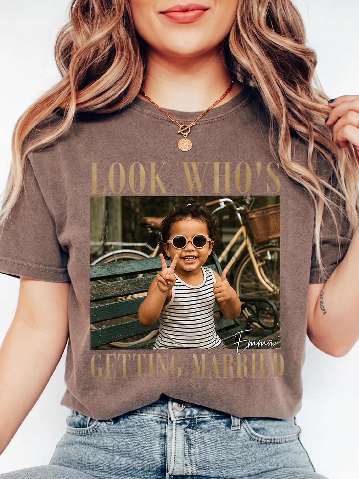Look Who's Getting Married Custom Photo Tee Personalized Engagement Party Shirt